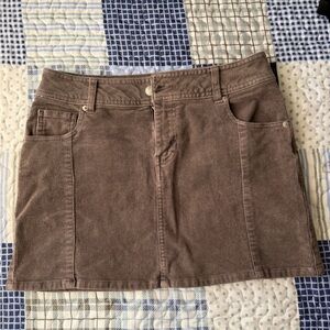 Corduroy Mini Skirt in Brown